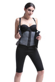 Load image into Gallery viewer, Gray Neoprene Waist Trainer With Zipper And Hooks 6 Steel Boned