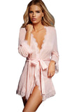 Load image into Gallery viewer, Lace See-Through Robe Pink / S