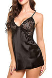 Charger l&#39;image dans la galerie, Satin Lace Babydoll And Thong