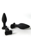 Laden Sie das Bild in den Galerie-Viewer, Black Silicone Anal Plug 3Pc Set Butt Toys