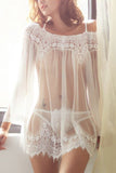 Load image into Gallery viewer, See Through Lace Babydoll And G-String Set