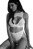 Load image into Gallery viewer, Halter Bra And High-Waisted Briefs Set White / S &amp; Panties