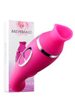 画像をギャラリー ビューアにロード Mermaid Rechargeable Suction Vibrator Clitoral Stimulator Rose Red Sucking