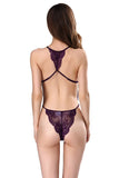 Load image into Gallery viewer, Cut-Out Halterneck Backless Sheer Lace Bodysuit