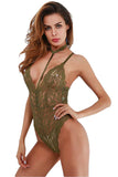Load image into Gallery viewer, Cut Out Racerback Crossover Sheer Lace Bodysuit