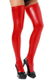 Load image into Gallery viewer, Wet Look Faux Leather Thigh High Stockings Hosiery