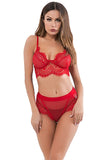 Load image into Gallery viewer, See Through Hollow Women Underwear Sexy Girl Bra Set Lace Patchwork Red / S &amp; Panties
