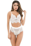 Load image into Gallery viewer, See Through Hollow Women Underwear Sexy Girl Bra Set Lace Patchwork White / S &amp; Panties