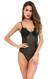 Load image into Gallery viewer, Plunging Neck Eyelash Lace Cami Bodysuit Black / S