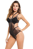 Load image into Gallery viewer, Womens Lace Mesh Sleeveless Deep V Neck Strappy Backless Jumpsuit Bodysuit