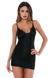 Load image into Gallery viewer, Womens Sleeveless Strappy Mini Dress With Lace Bra Black / S