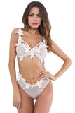 Load image into Gallery viewer, Sexy Floral Lace Bra And Panties Set Lingerie Outfit White / S &amp;