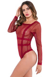 Load image into Gallery viewer, Womens Sexy Long Sleeve Fishnet Mesh Sheer See Through Bodysuit