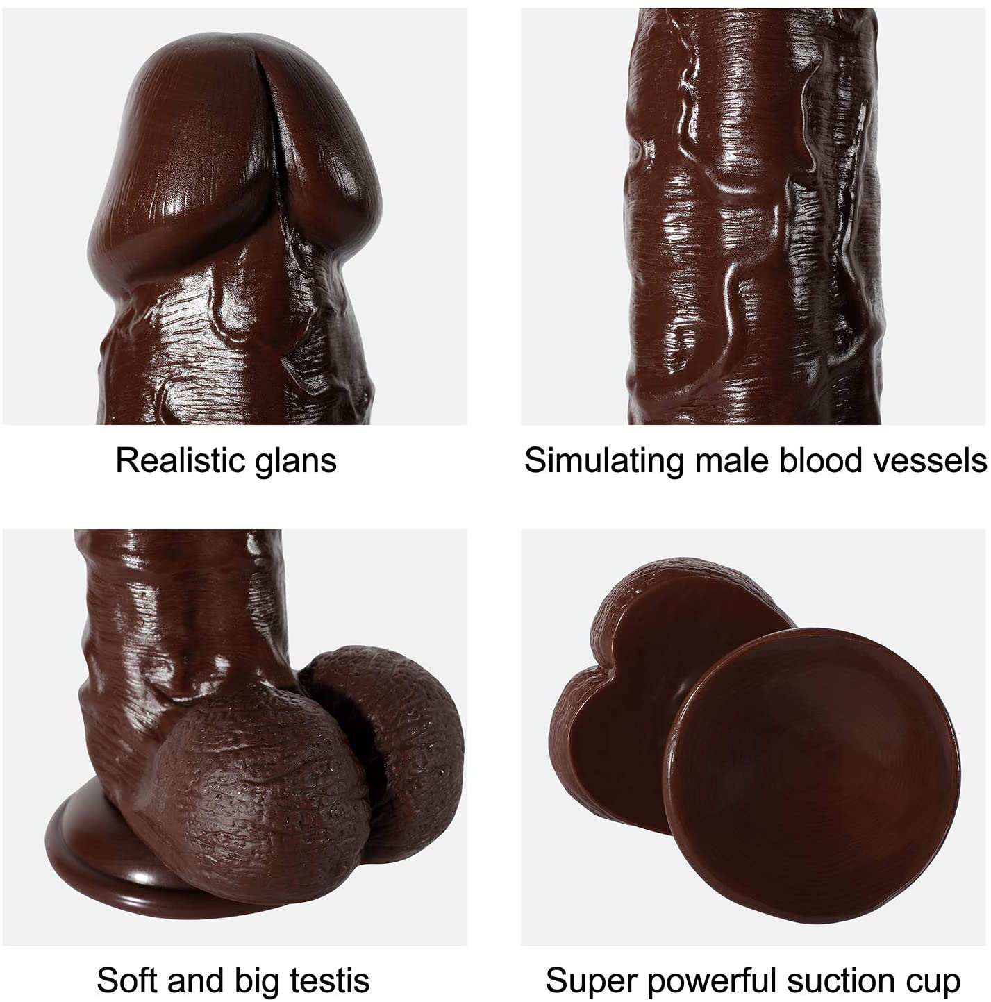 11 Inch Brown Giant Thick G-Spot Lifelike Suction Cup Dildo