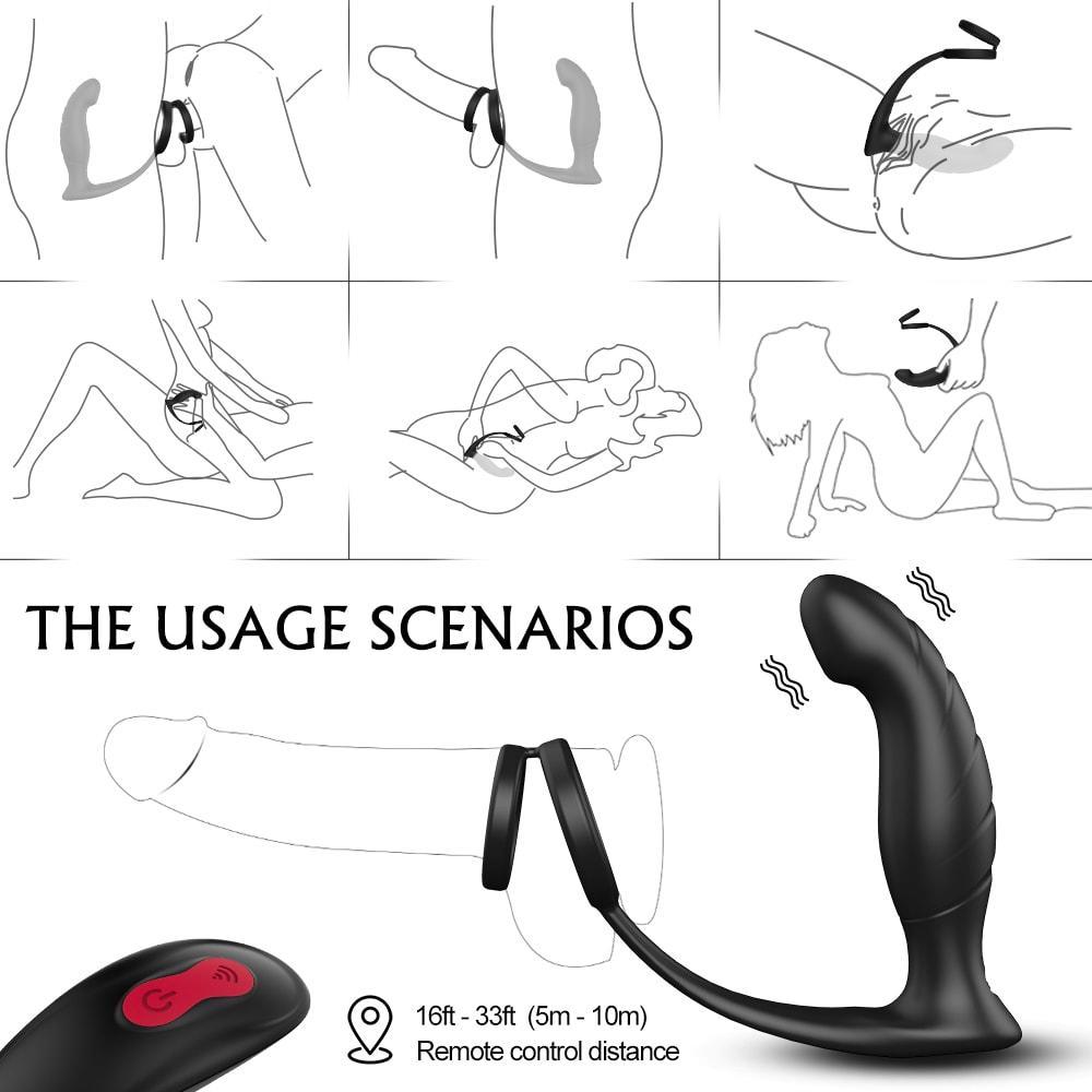 Double Stimulation Prostate Massager With Cock Ring