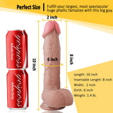 Charger l&#39;image dans la galerie, 10 Inch Big Waterproof Dual-Density Textured Realistic Silicone Dildo