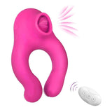画像をギャラリー ビューアにロード Couple Vibrator With Cock Ring And Clitoris Licking 7 Modes Clitoral