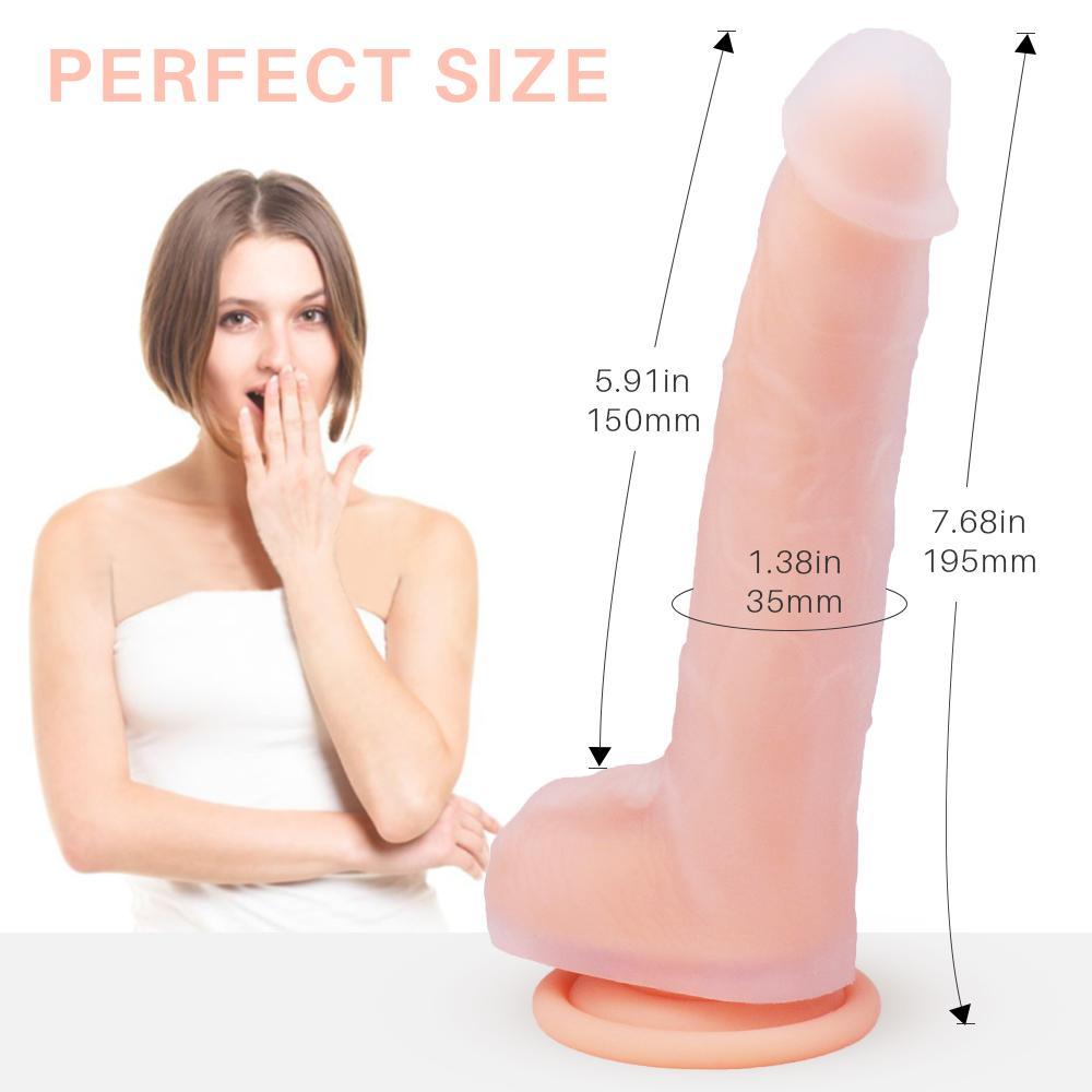 7.68 Inch Silicone Soft Realistic Dildo With The Keel