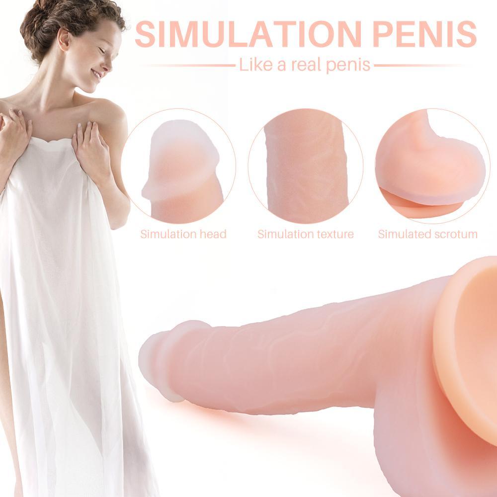 7.68 Inch Silicone Soft Realistic Dildo With The Keel
