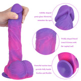 Load image into Gallery viewer, 8.07-inch Colorful Purple Dildo With Suction Cup