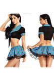 Charger l&#39;image dans la galerie, School Girls Uniform Costume Short Top Pleated Skirt