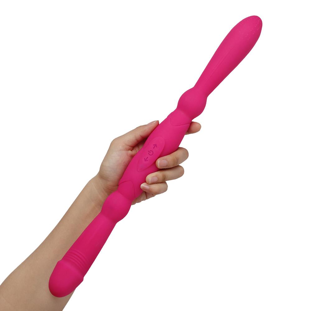 Double-Ended Strapless Dildo G-Spot Vibrator Rechargeable