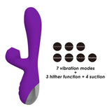 Laden Sie das Bild in den Galerie-Viewer, Flicking Rabbit G-Spot Dildo Vibrator With Suction