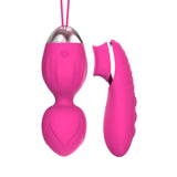 Load image into Gallery viewer, Silicone Bullet Vibrator With Special Remote Control Rose Red Kegel Balls