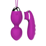 Load image into Gallery viewer, Silicone Bullet Vibrator With Special Remote Control Fuchsia Kegel Balls