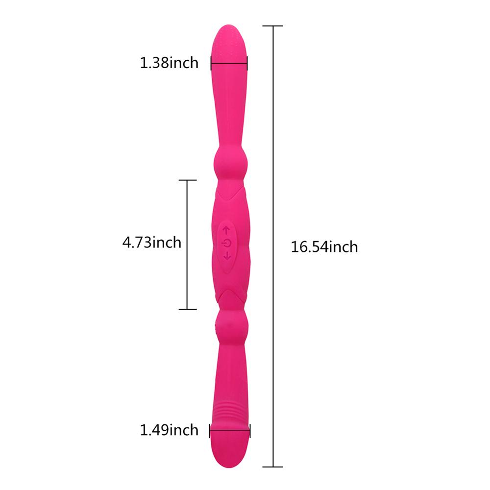 Double-Ended Strapless Dildo G-Spot Vibrator Rechargeable