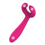Load image into Gallery viewer, G-Spot Rabbit Couple Dildo Vibrator Rechargeable Rose Red