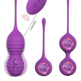 Laden Sie das Bild in den Galerie-Viewer, Silicone Wireless Powerful 9 Speed Vibrating Kegel Balls Purple Kegel Balls