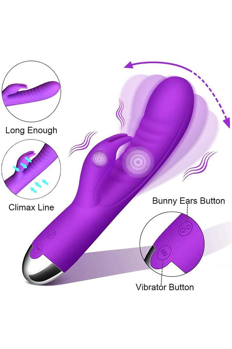 G Point Dildo Female Rabbit Vibrator Double Vibration Stimulator Silicone Clitoris Vagina Massager