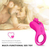 Charger l&#39;image dans la galerie, Rechargeable Cock Ring With Double Loop Licking 10 Rotation Speeds Penis