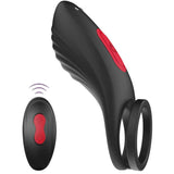 Load image into Gallery viewer, Remote Control Silicone Vibrating Penis Ring With Double Black