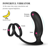 画像をギャラリー ビューアにロード Prostate Massager Vibrator With Penis Ring P-Spot Anal Plug