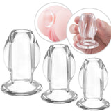 Load image into Gallery viewer, 3 Sizes Transparent Hollow Out Anal Plugs Kit Plug