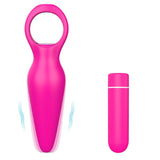 Load image into Gallery viewer, 2 In 1 Detachable Bullet Vibrator Rechargeable With Ring Rose Red