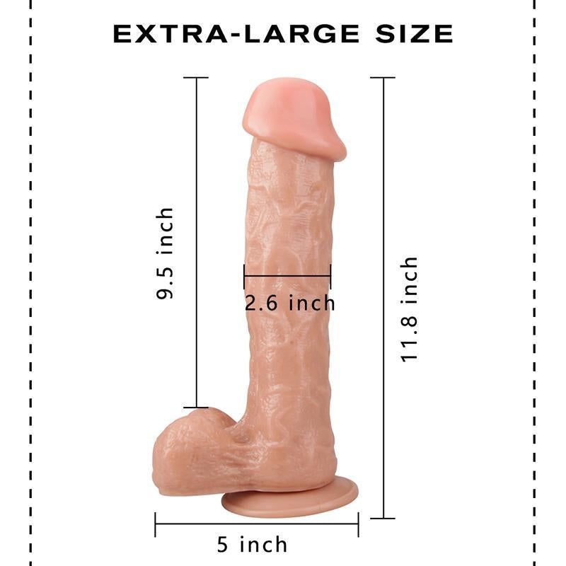 12 Inch Super Big Realistic Dildo With Strong Suction Cup