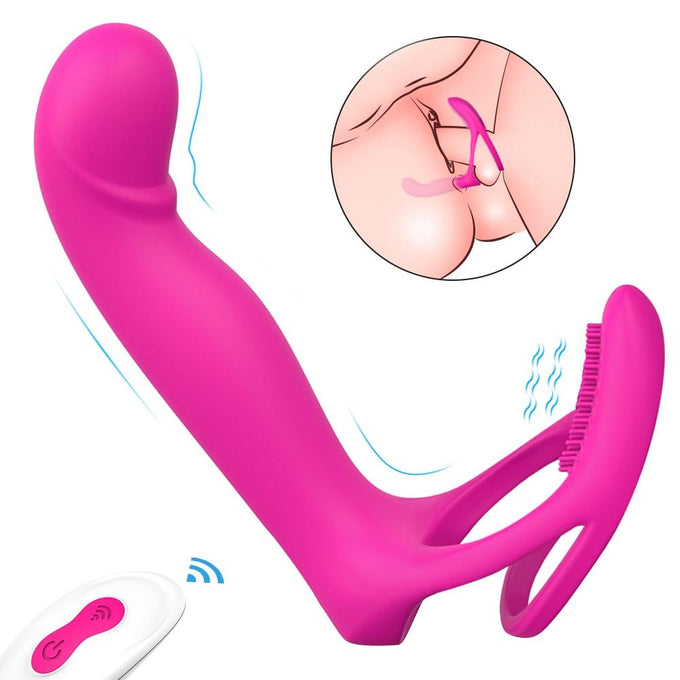 Couple Vibrator Penis Ring Stick For Many Uses Rose Red
