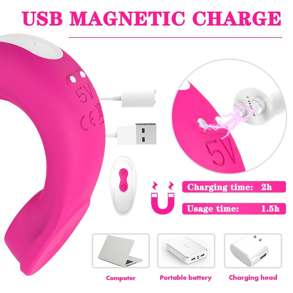 Headset Shape Silicone Penis Ring Vibrator Remote Control