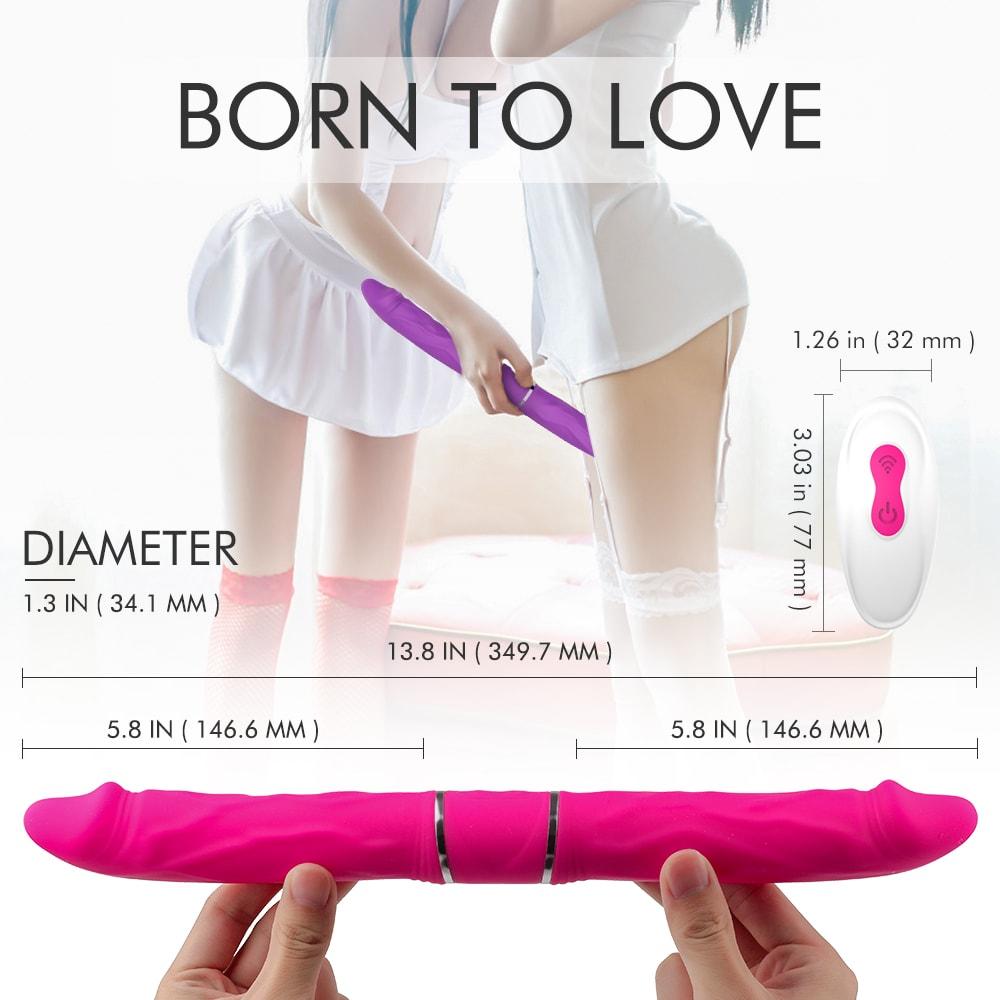 13.8 Inch Double-Ended Dildos Remote Control Dildo Vibrator