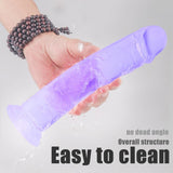 Load image into Gallery viewer, 9.84 Inch Super Suction Purple Transparent Realistic Dildo
